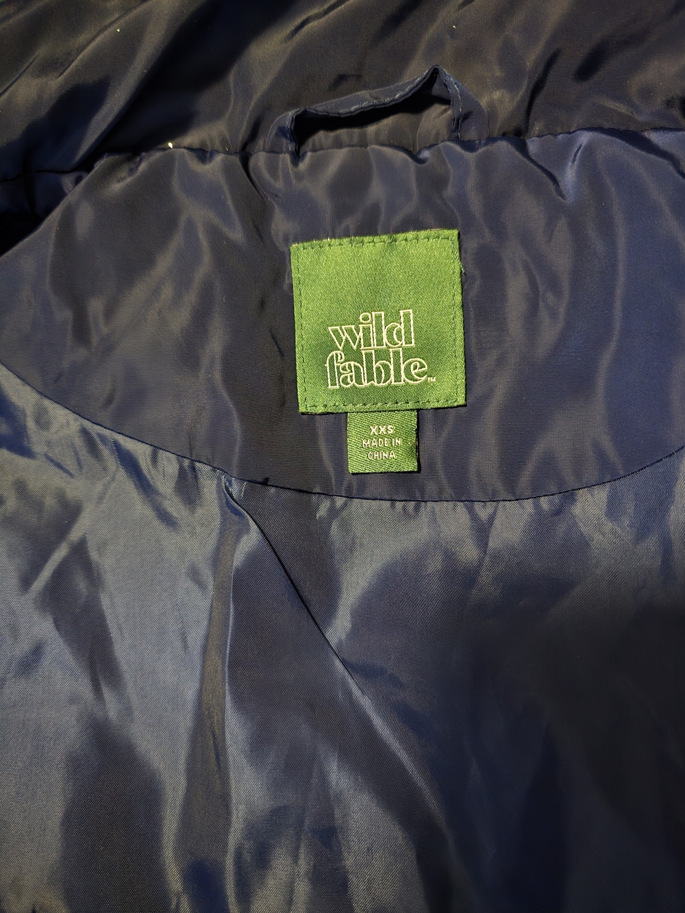 Wild Fable Blue Cropped Puffer Vest Full Zip Mock Neck Size XXS